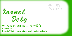 kornel dely business card